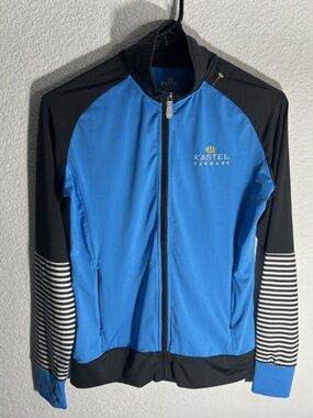 Kastel Denmark Track Jacket Women Small Blue Equestrian Full Zip Stretch Riding
